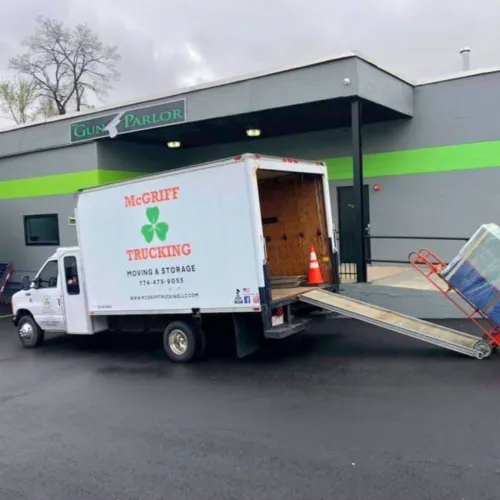 McGriff Trucking box truck at a loading dock